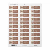 Klassieke Houndstooth Patroon Mocha Mousse en wit Etiket (Full Sheet)