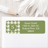 Klassieke Houndstooth Patroon Salie Groen en Wit Etiket (Insitu)