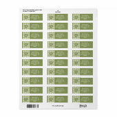 Klassieke Houndstooth Patroon Salie Groen en Wit Etiket (Full Sheet)