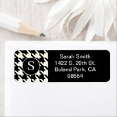 Klassieke Houndstooth Patroon Zwart-wit Etiket (Insitu)