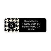 Klassieke Houndstooth Patroon Zwart-wit Etiket (Voorkant)