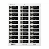 Klassieke Houndstooth Patroon Zwart-wit Etiket (Full Sheet)