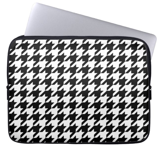 Klassieke houndstooth-vormgeving Dogstooth check-d Laptop Sleeve (Voorkant)