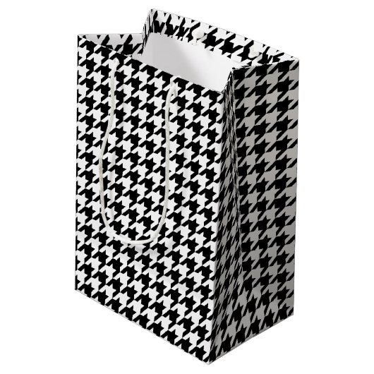 Klassieke houndstooth-vormgeving Dogstooth check-d Medium Cadeauzakje (Achterkant Gekanteld)