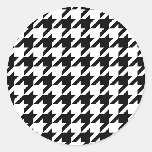 Klassieke houndstooth-vormgeving Dogstooth check-d Ronde Sticker (Voorkant)