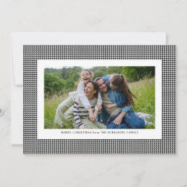 Klassieke houndstooth zwart en wit feestdagenkaart