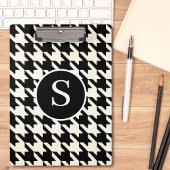Klassieke Houndstooth zwart-wit monogram Klembord