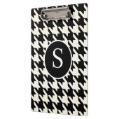 Klassieke Houndstooth zwart-wit monogram Klembord (Links)