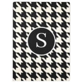 Klassieke Houndstooth zwart-wit monogram Klembord (Achterkant)