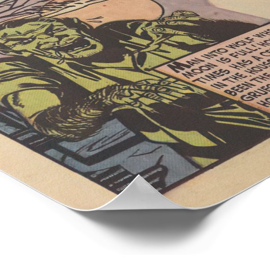 Klassieke House of Horrors Stripboek Monsters Poster (Hoek)