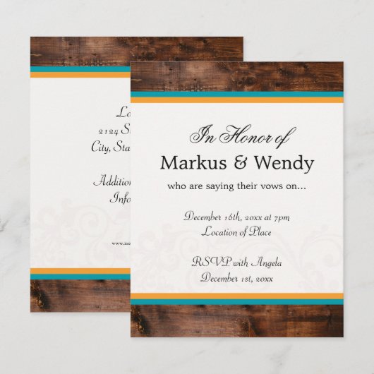 Klassieke houten afwerking kaart (Voorkant / Achterkant)