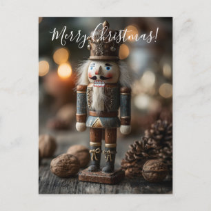 Klassieke Houten Notenkraker Kerstbeeldje Feestdagenkaart
