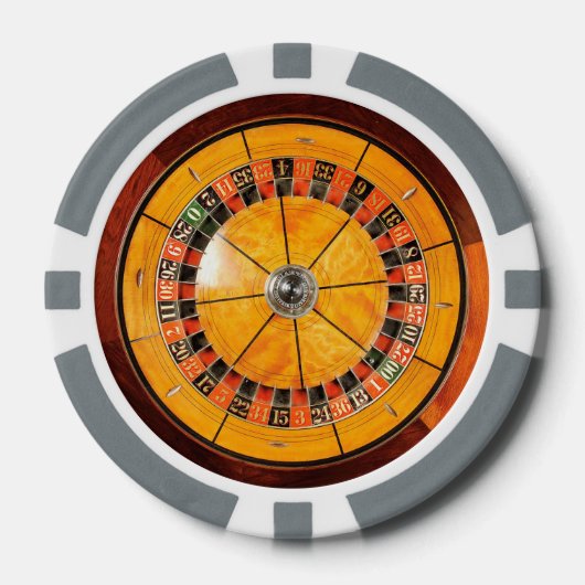 Klassieke Houten Roulette Wiel Poker Chips (Voorkant)