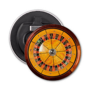 Klassieke houten roulette wielflesopening button flesopener