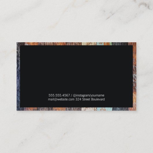 Klassieke houten trim | Monogram | Beroepsbeoefena Visitekaartje (Achterkant)