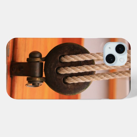 Klassieke houten zeilboot iPhone Case (Achterkant (horizontaal))