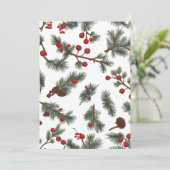 Klassieke houtland krans platte kerstkaart (Staand voorkant)