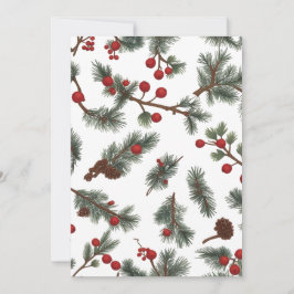 Klassieke houtland krans platte kerstkaart