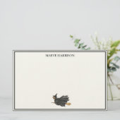 Klassieke houtskool gestreepte Halloween Dachshund Briefpapier (Staand voorkant)