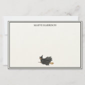 Klassieke houtskool gestreepte Halloween Dachshund Briefpapier (Voorkant)