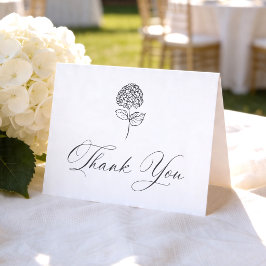 Klassieke Houtskool Hydrangea Foto Bruiloft Bedankkaart