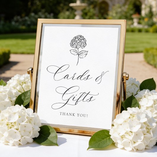 Klassieke Houtskool Hydrangea Kaarten en Cadeaus B Poster