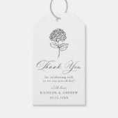 Klassieke Houtskool Hydrangea Trouw Trouw Dank Je Cadeaulabel (Voorkant)