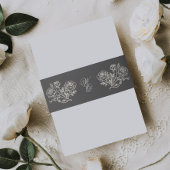 Klassieke Houtskool Monogram Formele Bloemen Huwel Uitnodigingen Wikkel