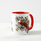 Klassieke humor Mopshondjes brandweerwagen Mok (Voorkant rechts)