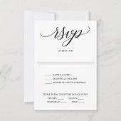 Klassieke Huwelijks RSVP Kaart met Script Letterty (Voorkant)