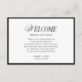 Klassieke huwelijksontvangstcadeautaszak plaatskaa informatiekaartje (Voorkant)