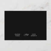 Klassieke huwelijksontvangstcadeautaszak plaatskaa informatiekaartje (Achterkant)