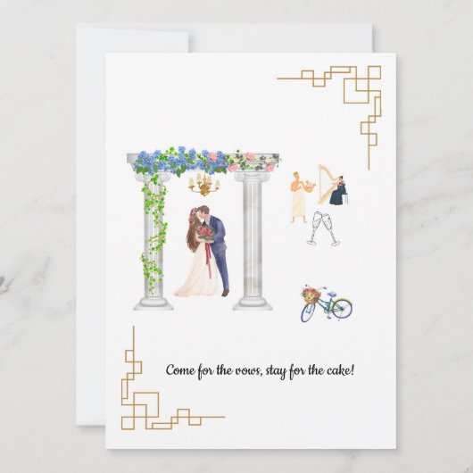 Klassieke huwelijksuitnodiging aanpasbaar kaart (Achterkant)