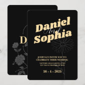 Klassieke huwelijksuitnodiging kaart (Voorkant / Achterkant)