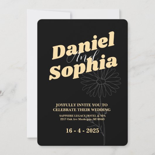 Klassieke huwelijksuitnodiging kaart (Voorkant)