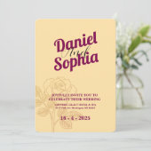 Klassieke huwelijksuitnodiging kaart (Staand voorkant)