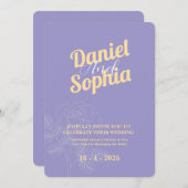 Klassieke huwelijksuitnodiging kaart (Voorkant / Achterkant)