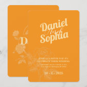 Klassieke huwelijksuitnodiging kaart (Voorkant / Achterkant)