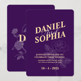 Klassieke huwelijksuitnodiging kaart