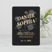 Klassieke huwelijksuitnodiging Zwart Kaart (Staand voorkant)