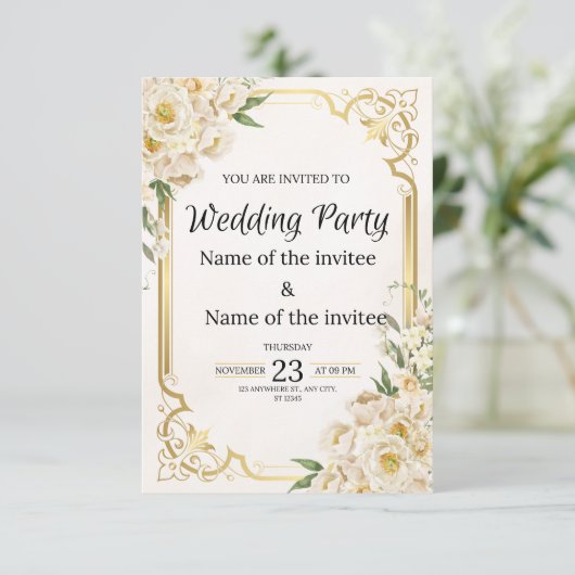 "Klassieke huwelijksuitnodigingen" Bedankkaart (Staand voorkant)