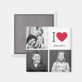 Klassieke I Heart Editable Color Custom Photo Magn Magneet (Voorkant / Achterkant)