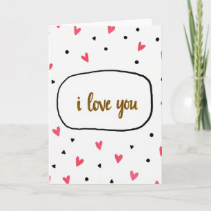 Klassieke I Love You Gouden Glitter Kaart
