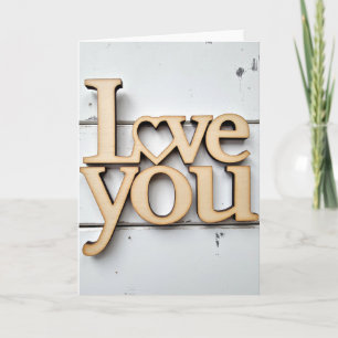 Klassieke I Love You Houten Kaart