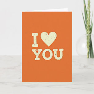 Klassieke I Love You Kaart Met Afgewerkte Uiterlij