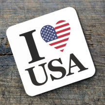 Klassieke "I ❤️ USA" Beverage Coaster