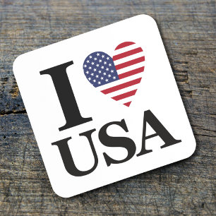 Klassieke "I ❤️ USA" Beverage Coaster Bier Onderzetter