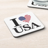 Klassieke "I ❤️ USA" Beverage Coaster Bier Onderzetter (Linkerzijde)