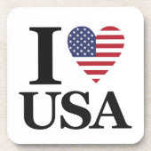 Klassieke "I ❤️ USA" Beverage Coaster Bier Onderzetter (Voorkant)