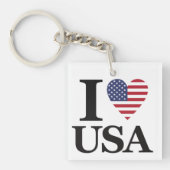 Klassieke "I ❤️ USA" Sleutelhanger Statement (Voorkant)